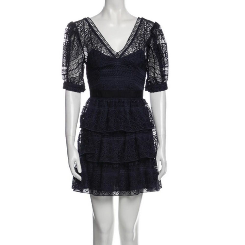 Self-Portrait V-Neck Mini Dress w/ Tags Size: XS